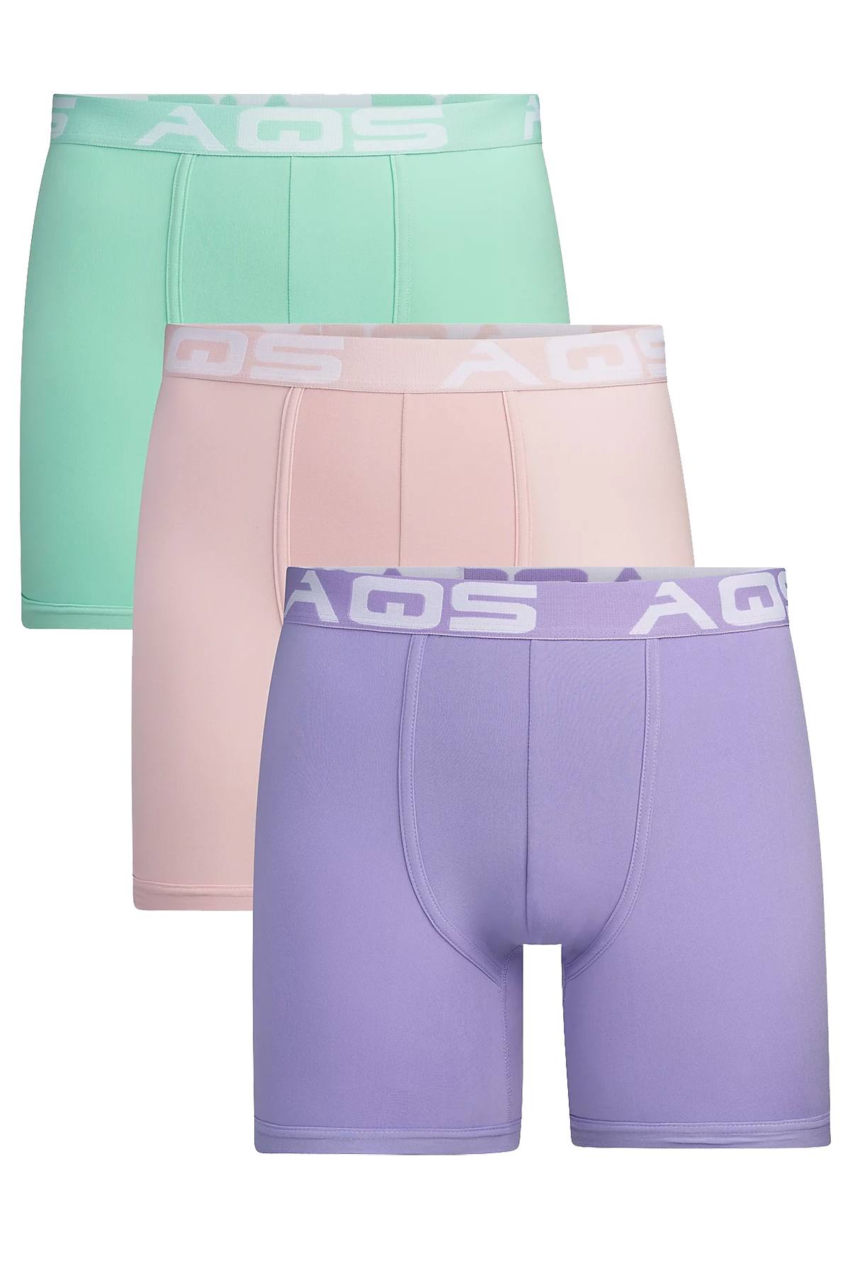 AQS Lavender/Pink/Mint Boxer Brief 3-Pack