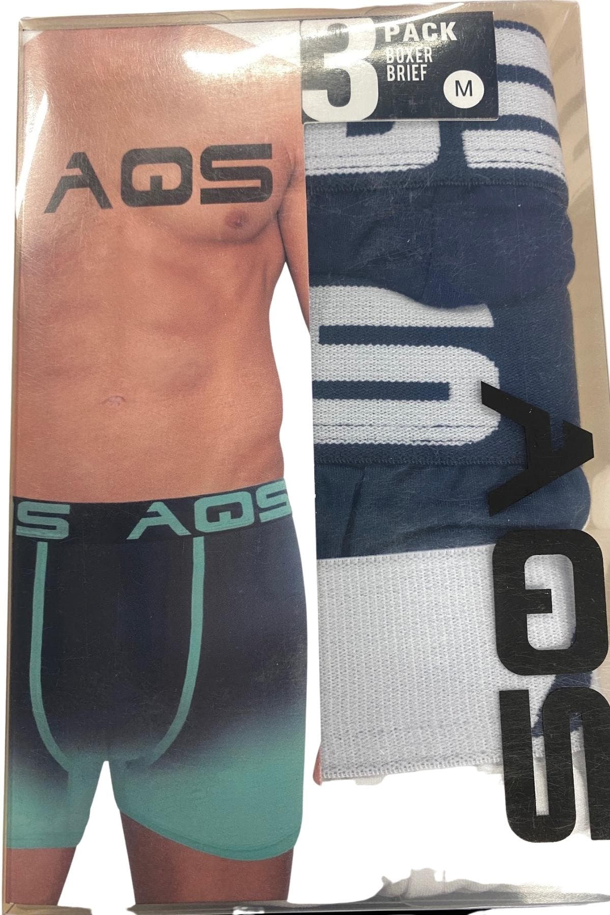AQS Navy/Navy/White Boxer Brief 3-Pack