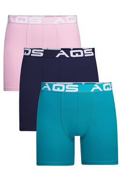 AQS Navy/Teal/Pink Boxer Brief 3-Pack thumbnail 2