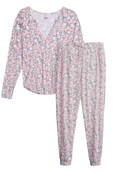 AQS Pink Palms Pajama Set