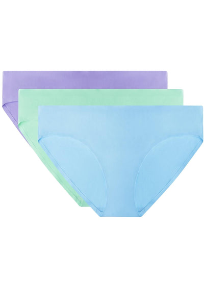 AQS Puple Mint and Blue Solid Seamless Bikinis