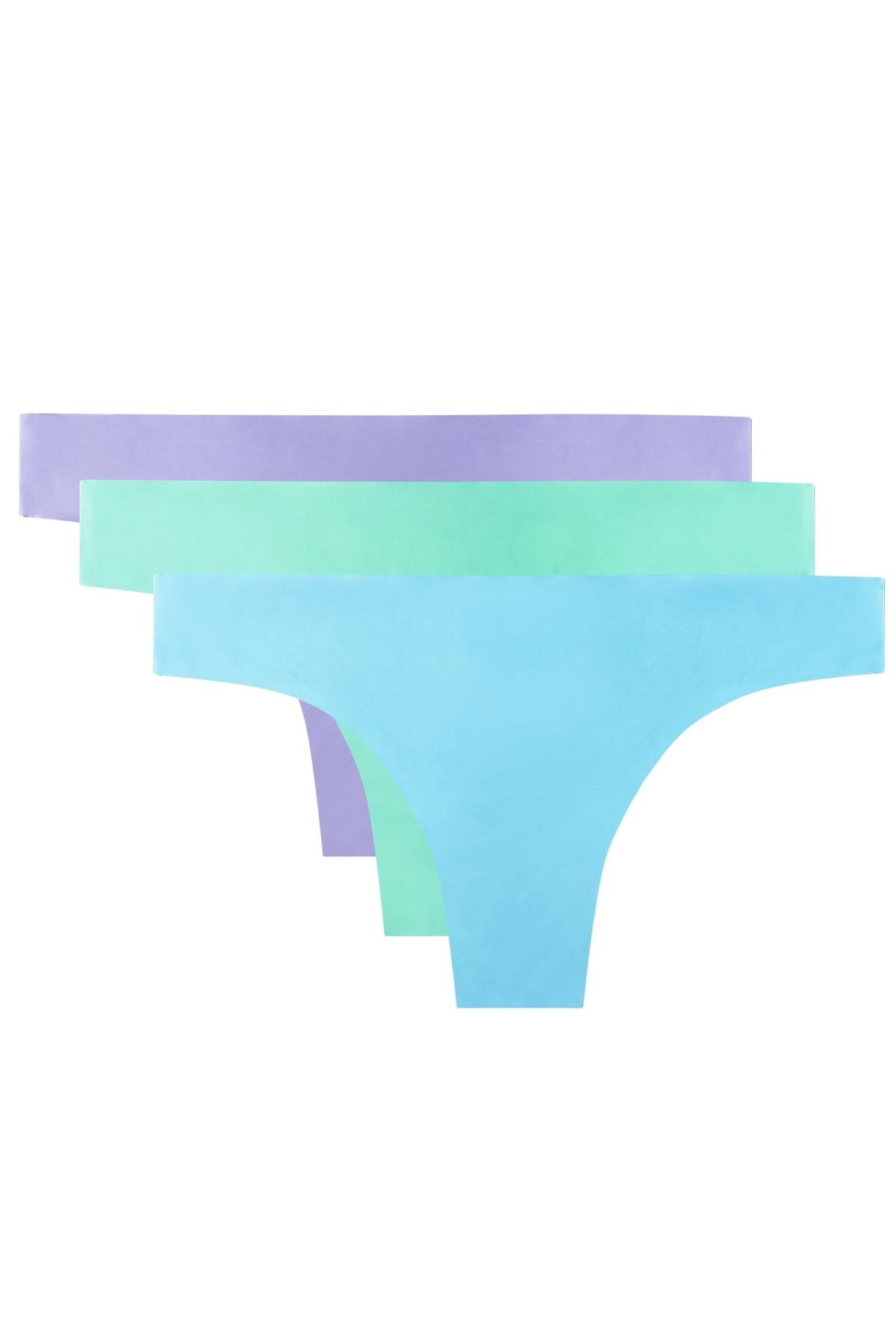 AQS Purple Mint and Blue Solid Seamess Thong