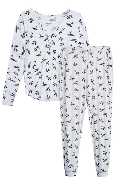 AQS White Bird Pajama Set