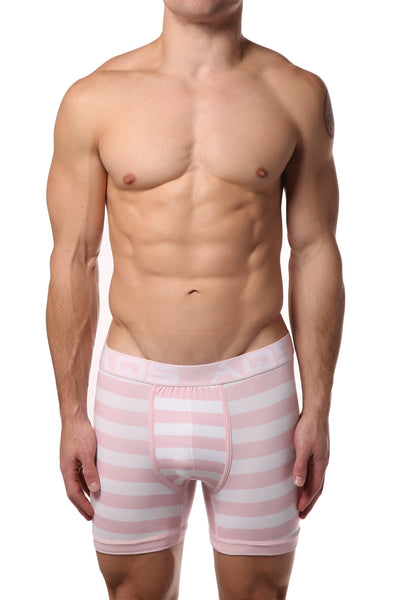 AQS White/Pink/Light Blue Striped Boxer Brief 3-Pack
