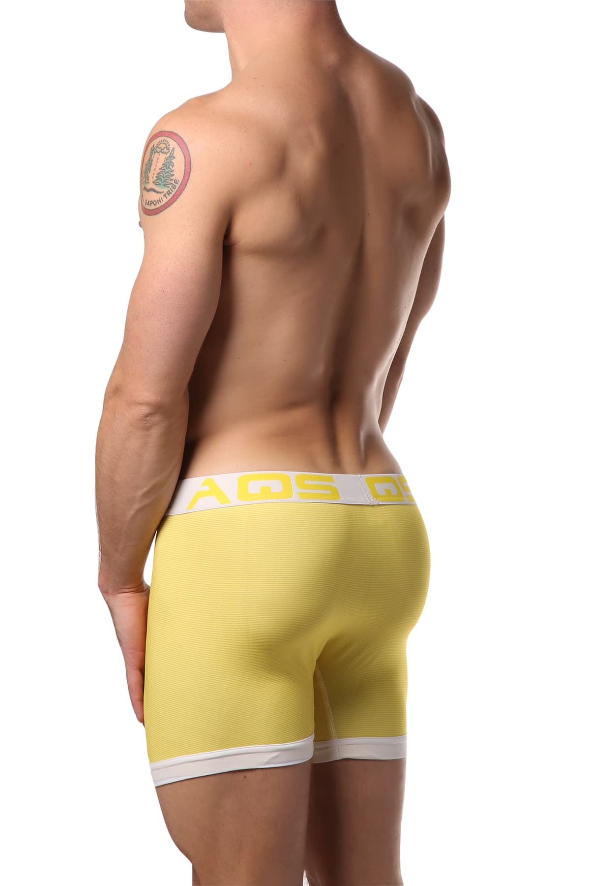 AQS White/Turquoise/Yellow Striped Boxer Brief 3-Pack