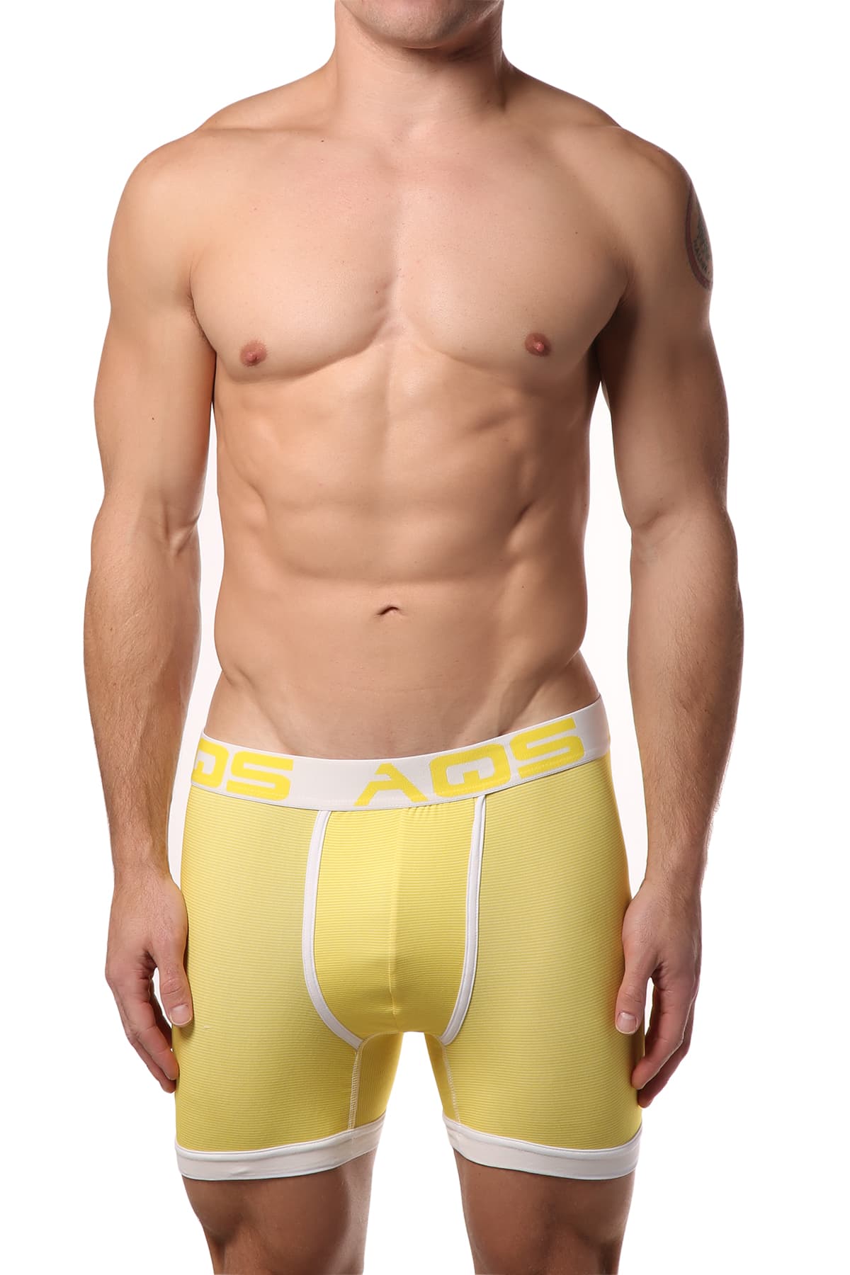 AQS White/Turquoise/Yellow Striped Boxer Brief 3-Pack