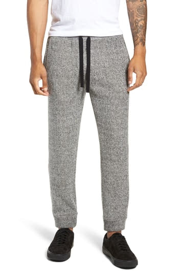 ATM Double Faced Knit Sweatpants - Black/ Chalk Combo grey
