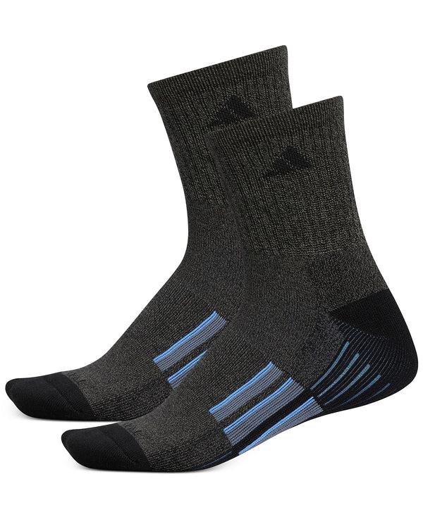 Adidas 2-pk. Climalitemid-crew Socks Black - Graphite Marl/ Black/ Real Blue/ Onix