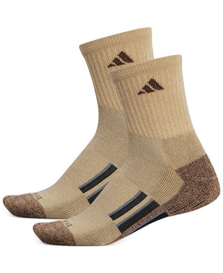 Adidas 2-pk. Climalitemid-crew Socks Khaki - Chocolate Marl/ Chocolate/ Black/ Onix