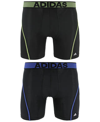 Adidas 2-pk. Sport Performance Climacoolboxer Briefs Black/ Solar Yellow Black/ Hi Res Blue