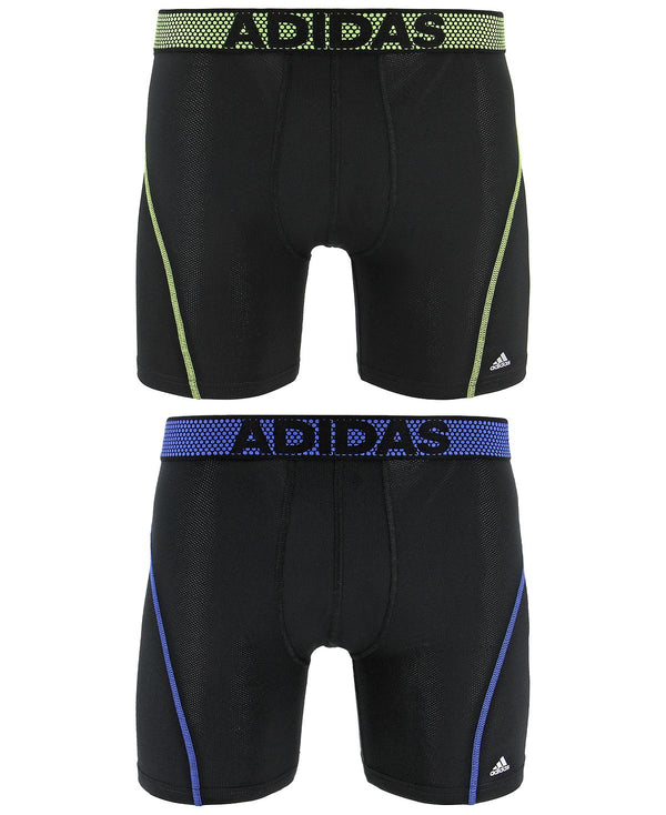 Adidas 2-pk. Sport Performance Climacoolboxer Briefs Black/ Solar Yellow Black/ Hi Res Blue