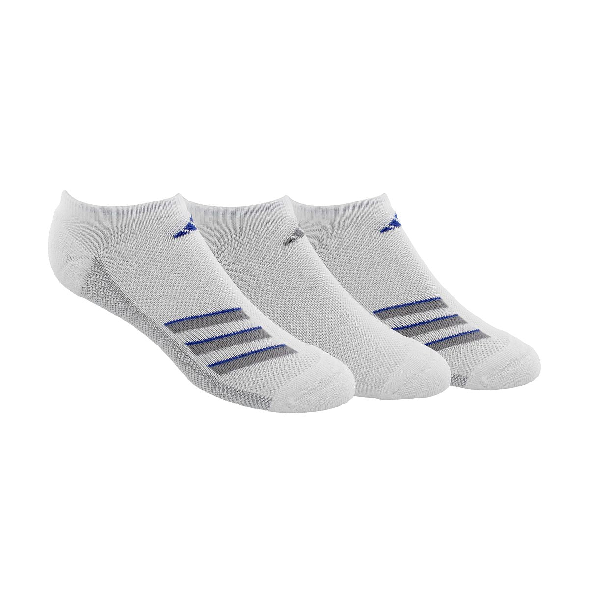 Adidas 3-pk. No-show Socks White/ Light Onix/ Hi - Res Blue