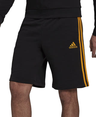 Adidas 3-stripes 10" Fleece Shorts Black/semi Solar Gold