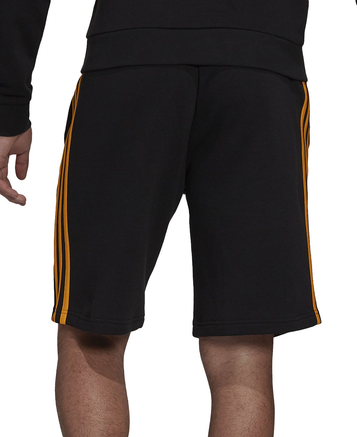 Adidas 3-stripes 10" Fleece Shorts Black/semi Solar Gold