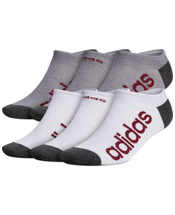Adidas 6-pack Superlite Linear No-show Socks White -Clear Onix Marl/Burgundy/Black -Grey Marl Onix thumbnail 1