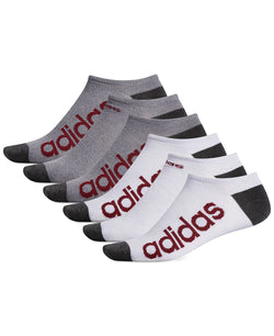 Adidas 6-pack Superlite Linear No-show Socks White -Clear Onix Marl/Burgundy/Black -Grey Marl Onix thumbnail 2