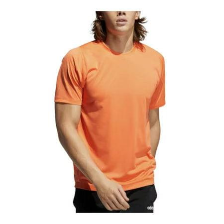 Adidas ADIDAS Mens Freelift Orange Logo Graphic Athletic Fit Performance Stretch T-Shirt L Orange