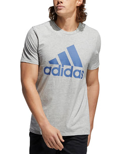 Adidas Badge Of Sport Logo T-shirt Medium Grey Heather/Blue thumbnail 2