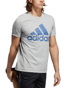 Adidas Badge Of Sport Logo T-shirt Medium Grey Heather/Blue thumbnail 3
