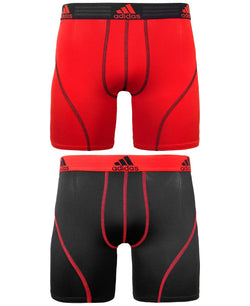 Adidas Climalite 2 Pack Boxer Brief Red / Black thumbnail 3