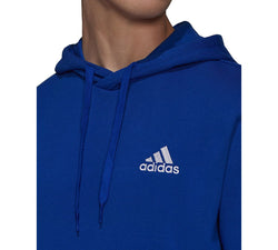 Adidas Feel Cozy Essentials Fleece Pullover Hoodie Bold Blue thumbnail 3
