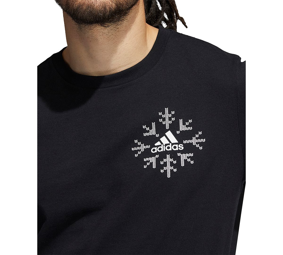 Adidas Holiday Snowflake Logo Graphic Tshirt Black CheapUndies