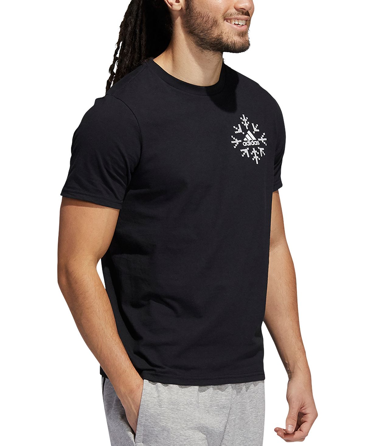 Adidas Holiday Snowflake Logo Graphic T-shirt Black