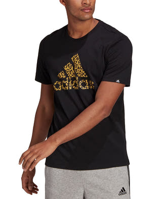 Adidas Leopard Print Badge Of Sport T-shirt Black