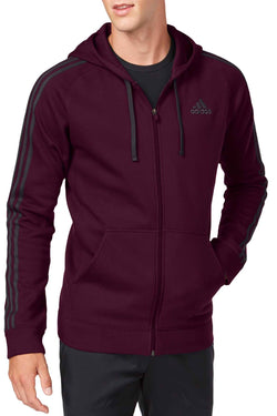 Adidas Maroon/Dark Solid Grey Essentials Fleece Full Zip Hoodie thumbnail 3