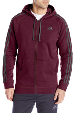 Adidas Maroon/Dark Solid Grey Essentials Fleece Full Zip Hoodie thumbnail 1