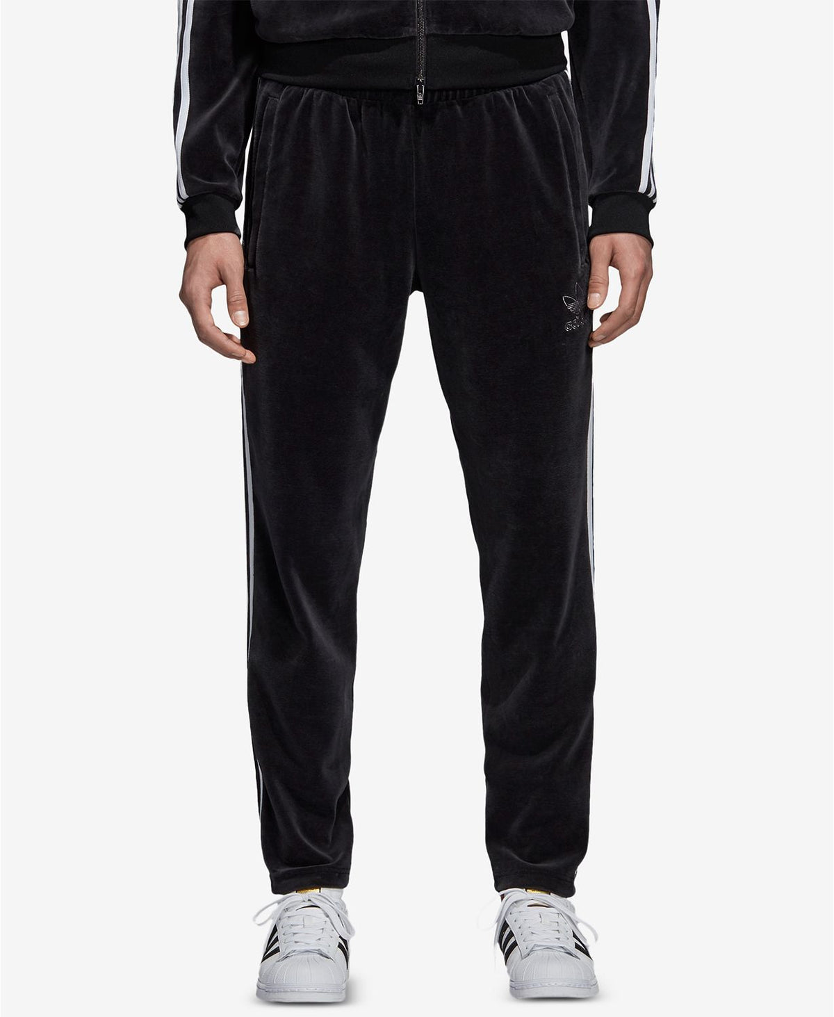 Adidas Originals Adicolor Velour Track Pants Black/wht