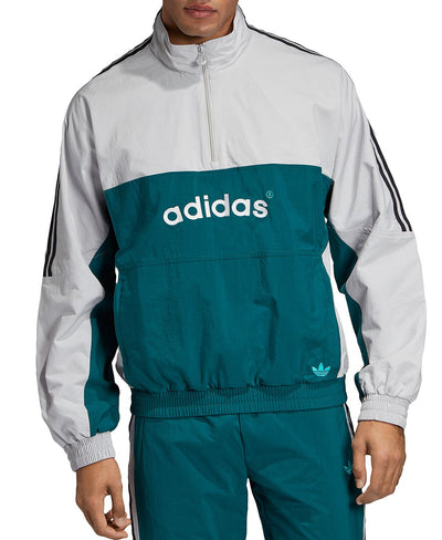 Adidas Originals Arc Color-block Pullover Track Jacket Green