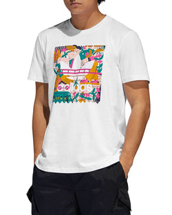 Adidas Originals Edgewood Logo Graphic Tee White/Pink thumbnail 1