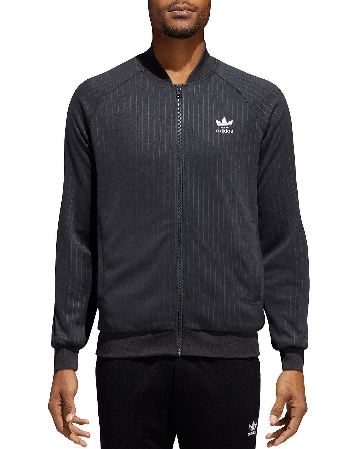 Adidas Originals Warped Stripes Reversible Track Jacket Carbon Black