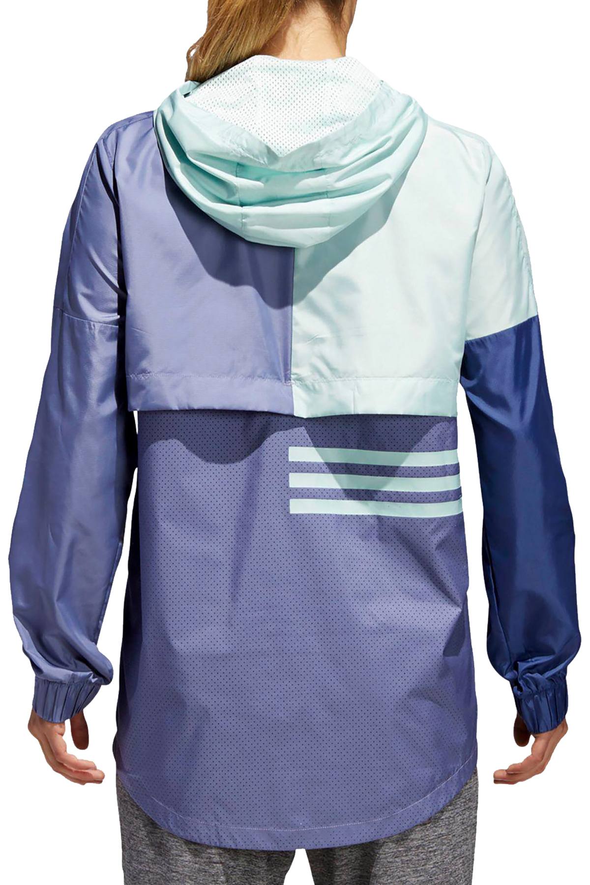 Adidas Raw Indigo ID ColorBlocked Half Zip Windbreaker