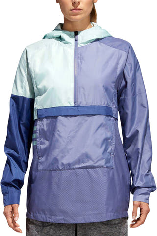 Adidas Raw Indigo ID ColorBlocked Half Zip Windbreaker