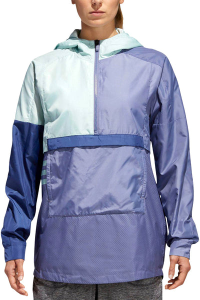 Adidas Raw Indigo ID ColorBlocked Half Zip Windbreaker
