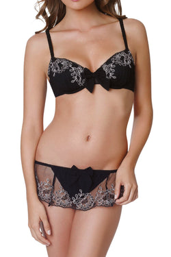Affinitas Black Coco Embroidered Thong thumbnail 2