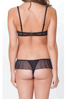 Affinitas Black Coco Embroidered Thong thumbnail 3