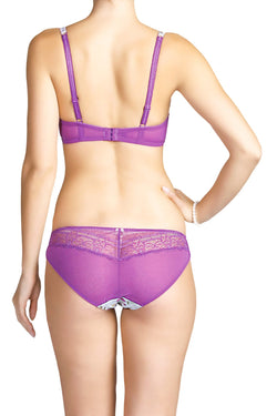 Affinitas Bright Violet Floral Half Padded Bra thumbnail 4