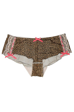 Affinitas Brown/Pink Leopard-Print Hipster Bootyshort thumbnail 1