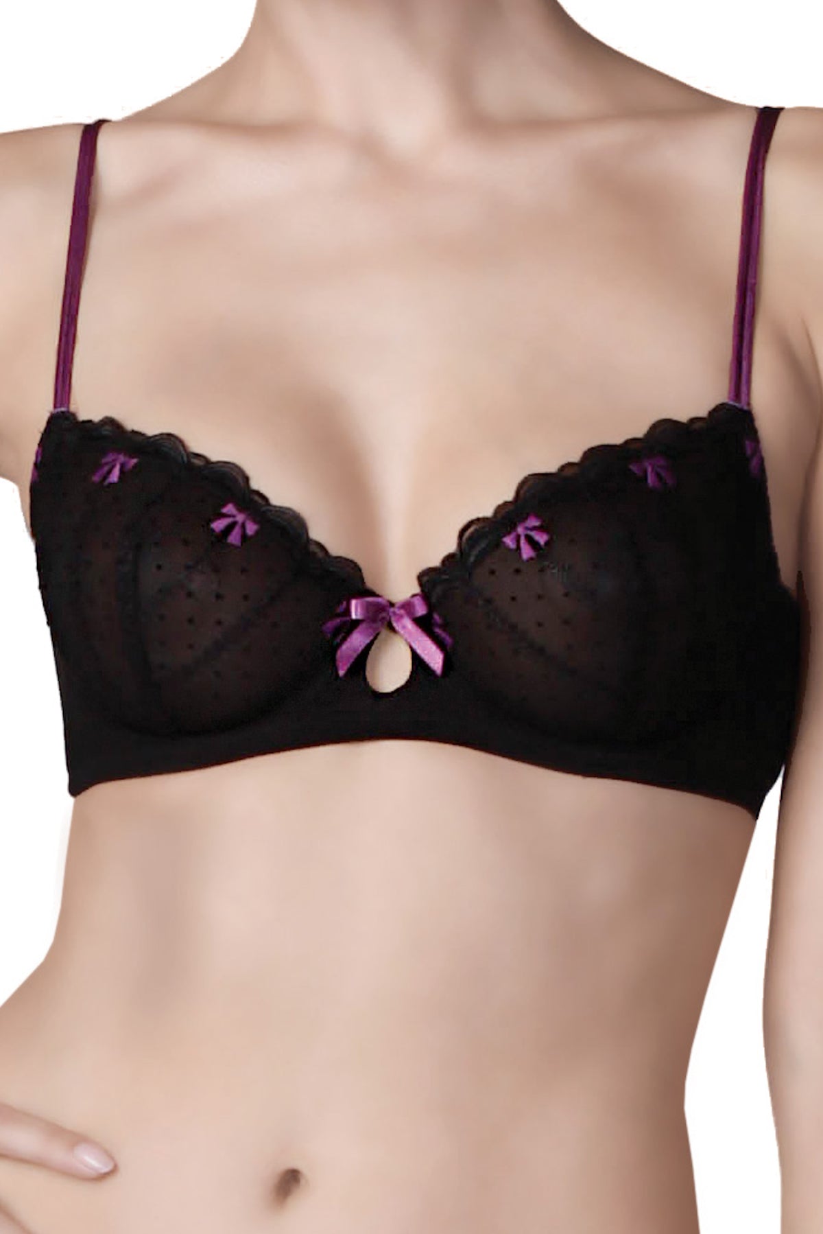 Affinitas Georgina Black & Violet Wire Bra