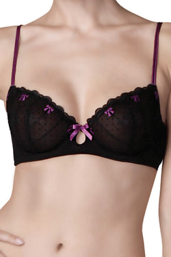 Affinitas Georgina Black & Violet Wire Bra thumbnail 1