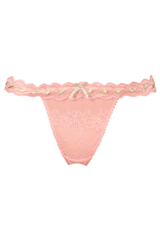 Affinitas Pink/Green Lace/Ribbon Thong