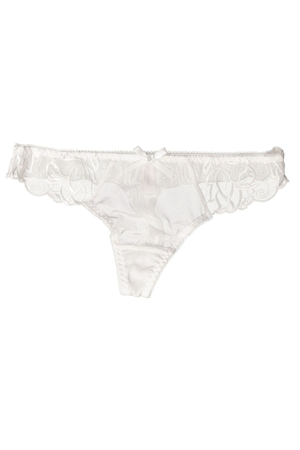 Affinitas White Mesh/Lace Thong