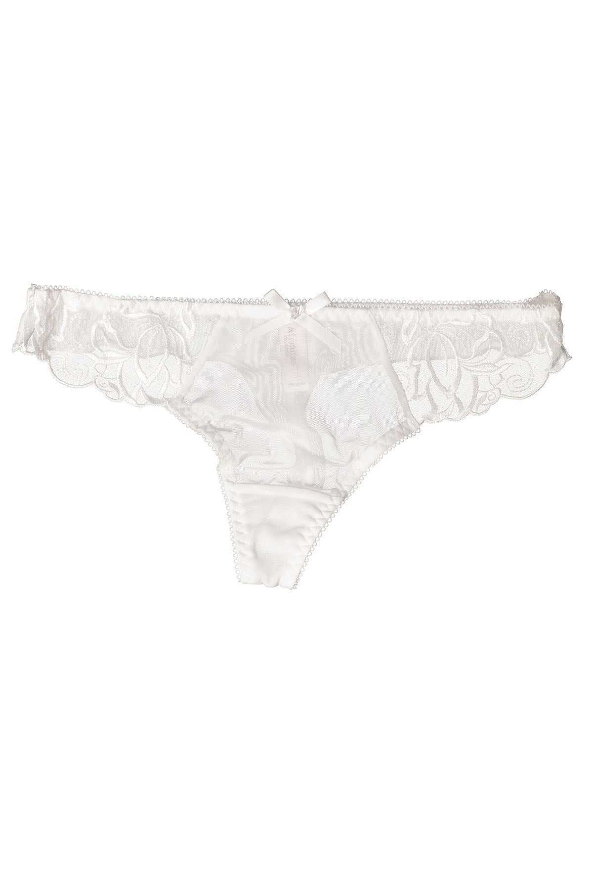 Affinitas White Mesh/Lace Thong