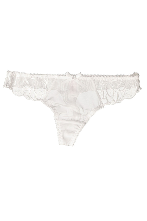 Affinitas White Mesh/Lace Thong