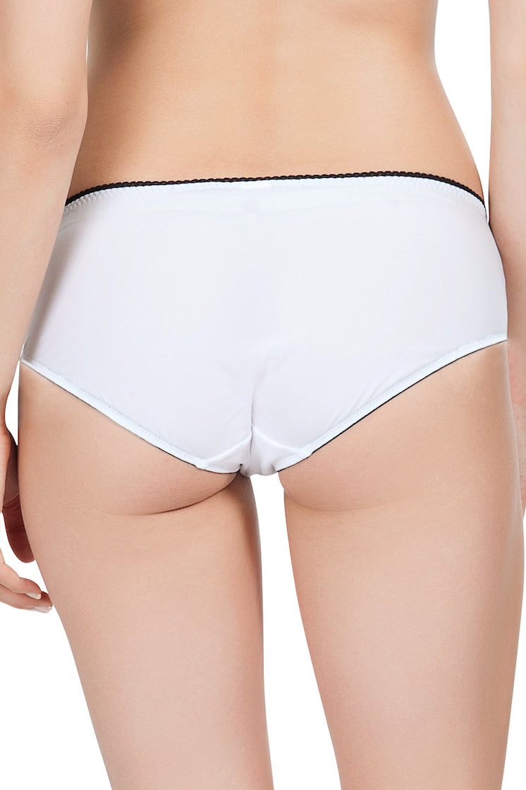 Affinitas White Nelly Embroidered Hipster Panty