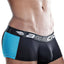 Agacio Black/Turquoise Mesh-Panel Boxer Trunk