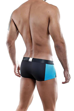 Agacio Black/Turquoise Mesh-Panel Boxer Trunk thumbnail 4